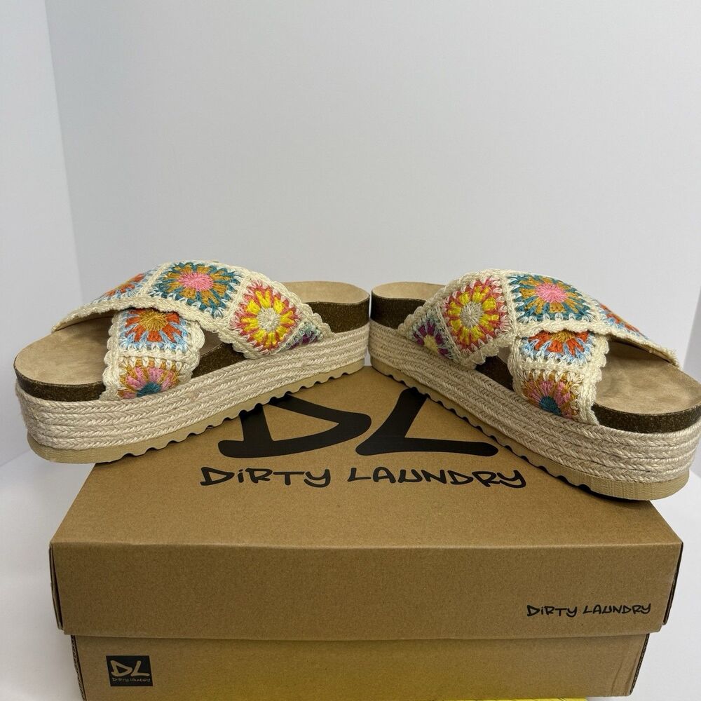 Chinese Laundry Dirty Laundry Plays Floral Espadrille Platform  Women Beige 7.5